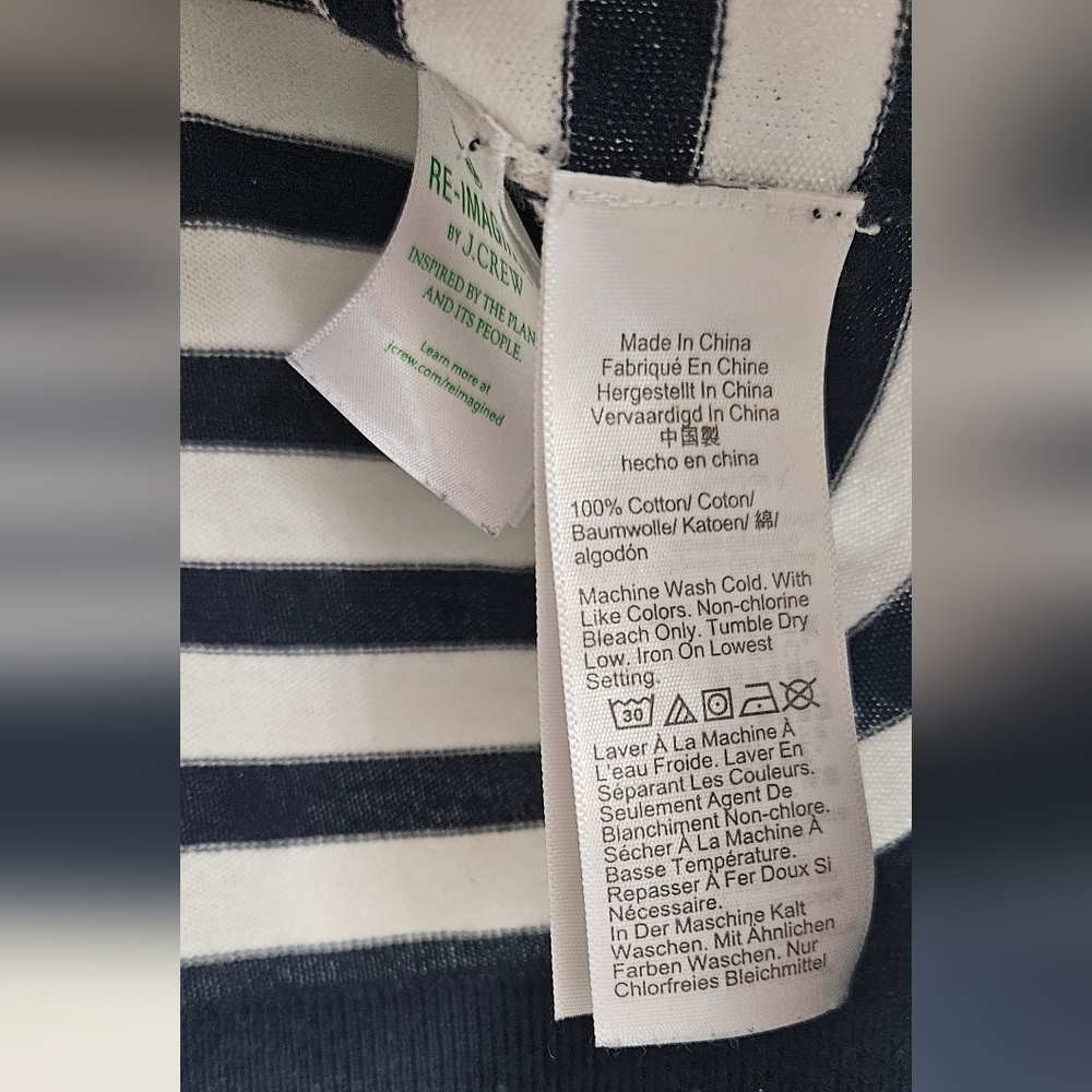 J. Crew Navy and White Striped Teddie Sweater - Picture 3 of 4